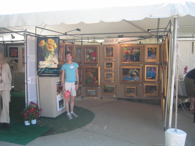 Sarah and her booth