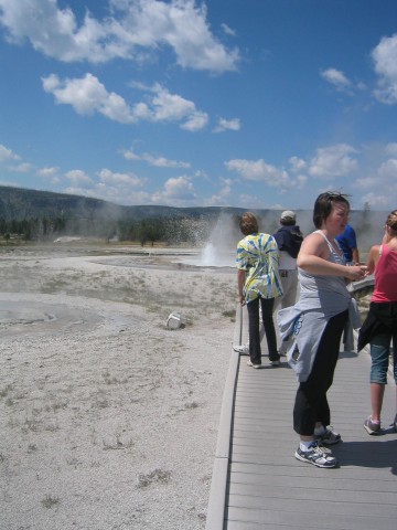 Janelle and the geyser
